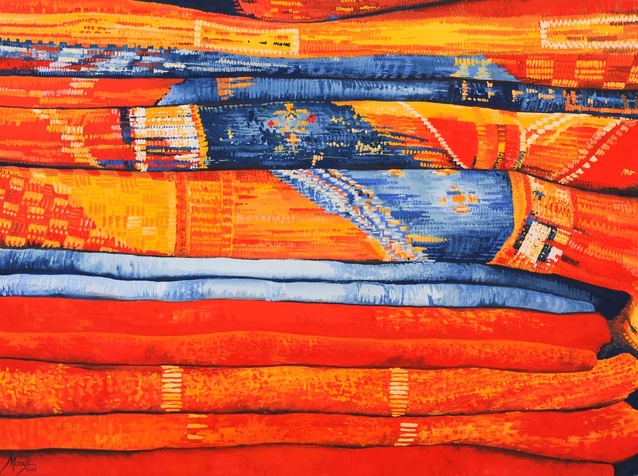 Tissus marocains 6, 2013 (gouache sur papier) - Jeanne Maze