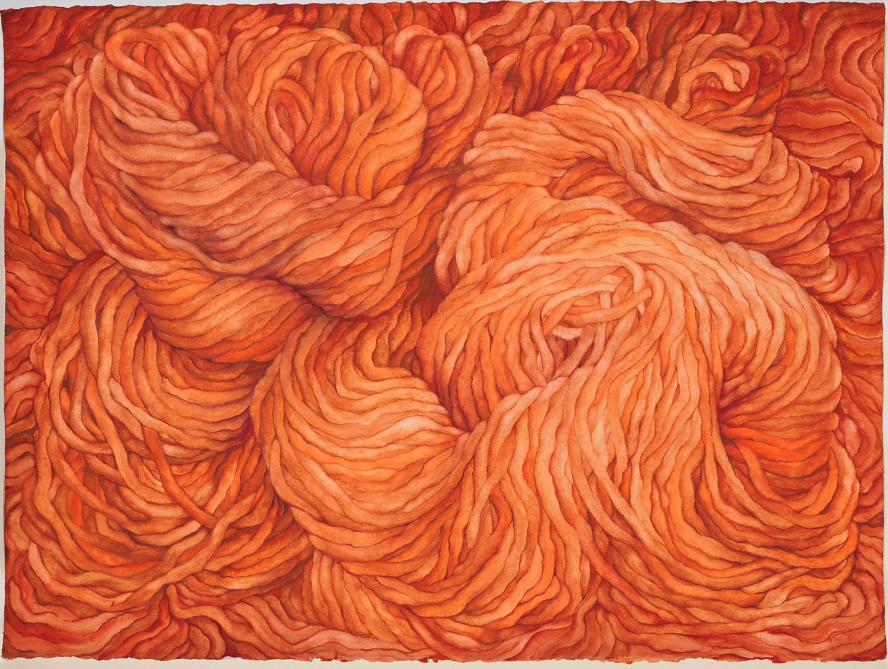 Laine terre de Sienne brûlée, 2013 (gouache sur papier) - Jeanne Maze
