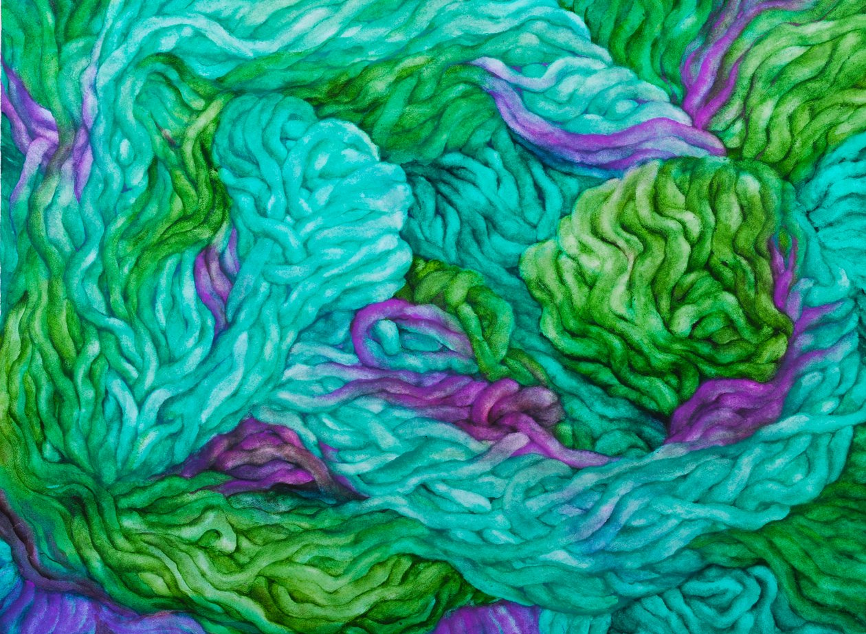 Laine multicolore, 2013 (gouche sur papier) - Jeanne Maze