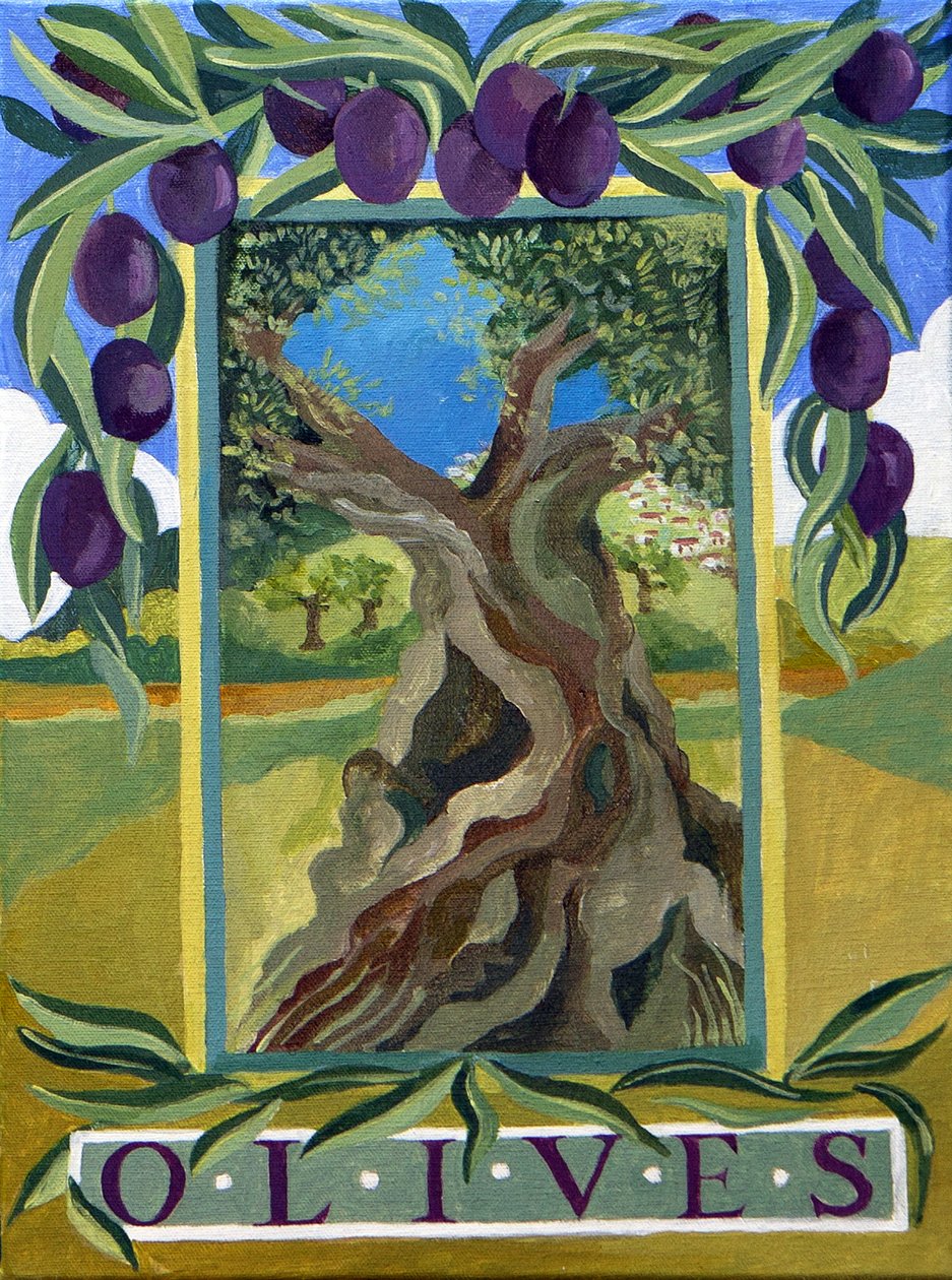 Olives noires, 2014 (acrylique sur toile) - Jennifer Abbott