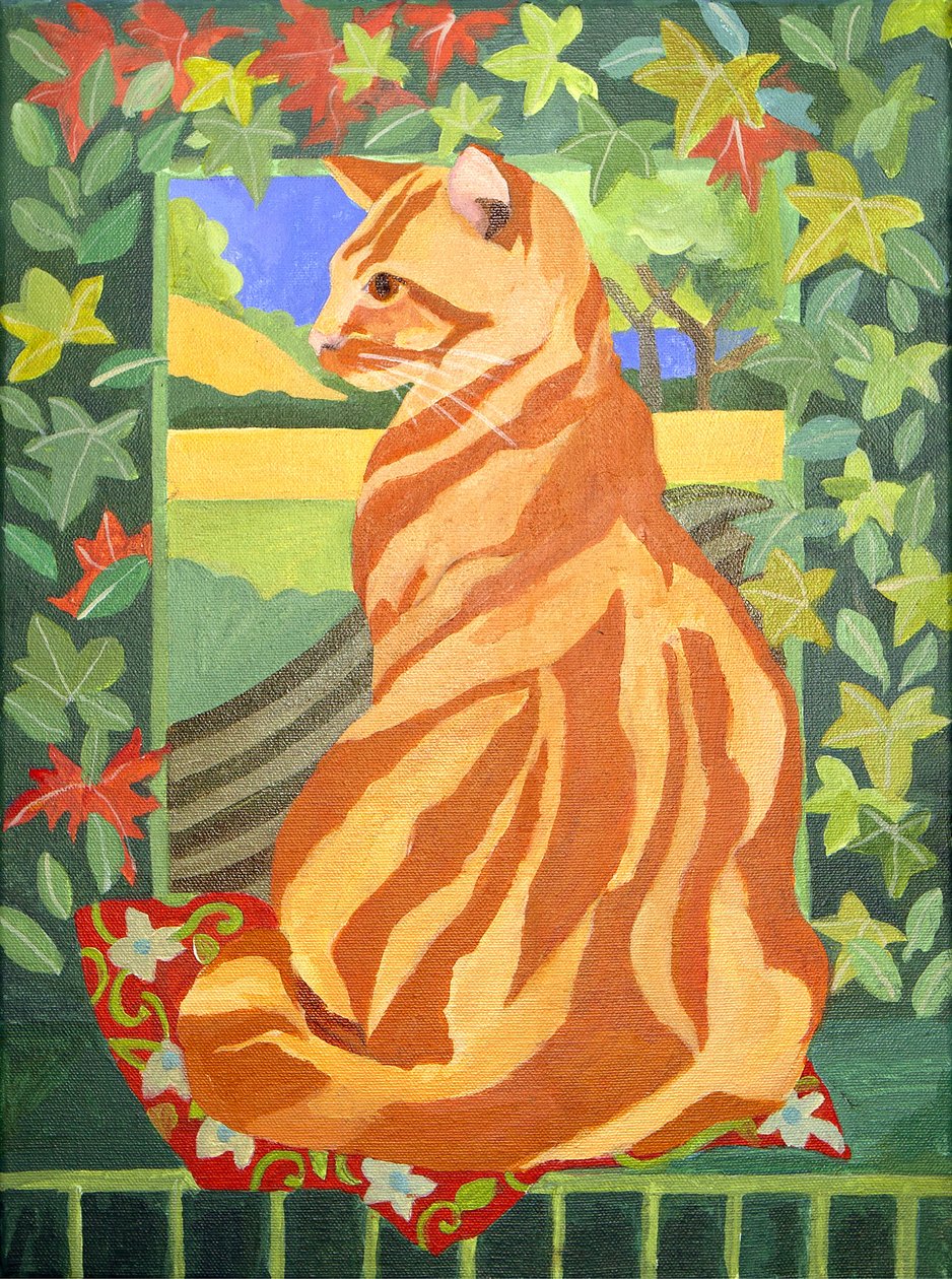 Chat 1, 2014 (acrylique sur toile) - Jennifer Abbott