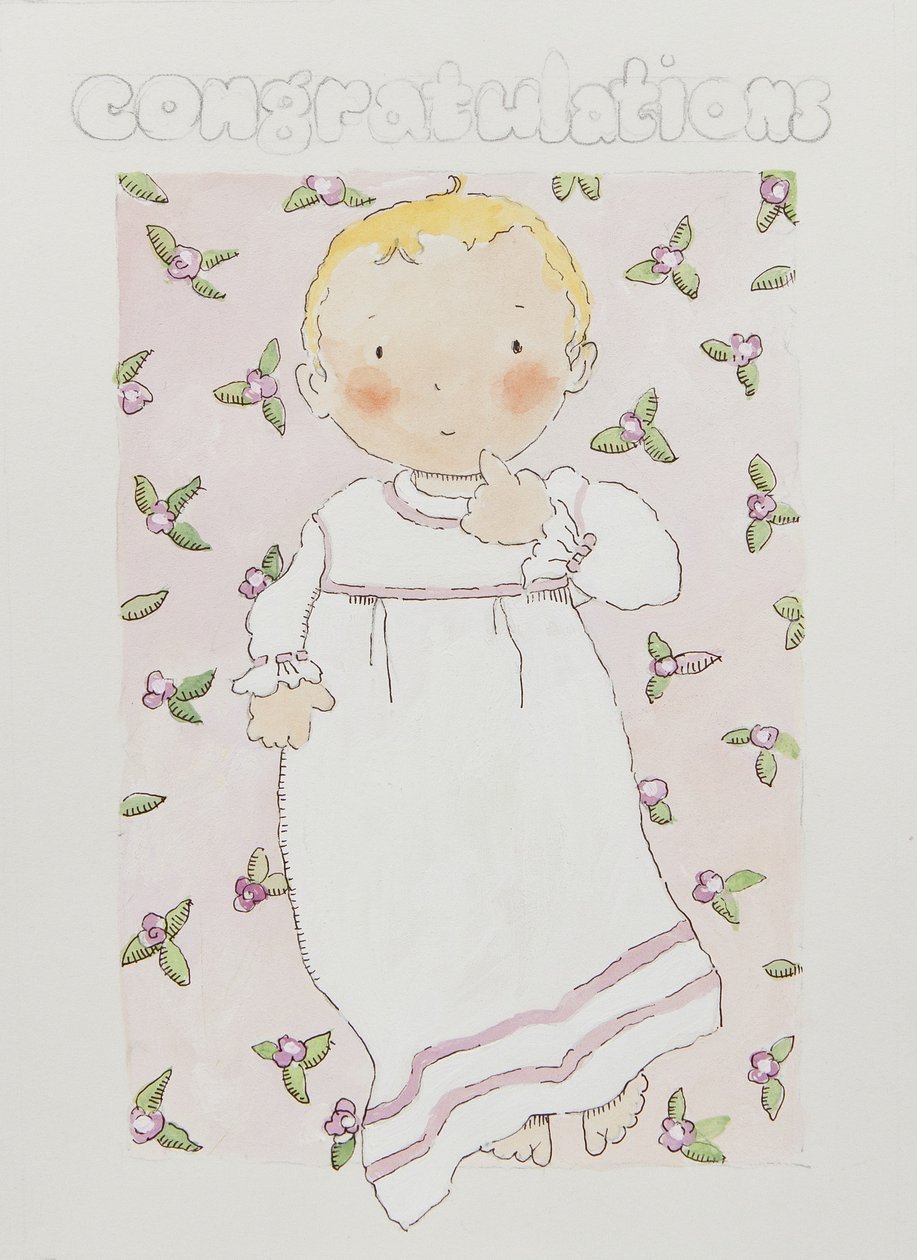 Nouvelle petite fille (aquarelle) - Jennifer Abbott