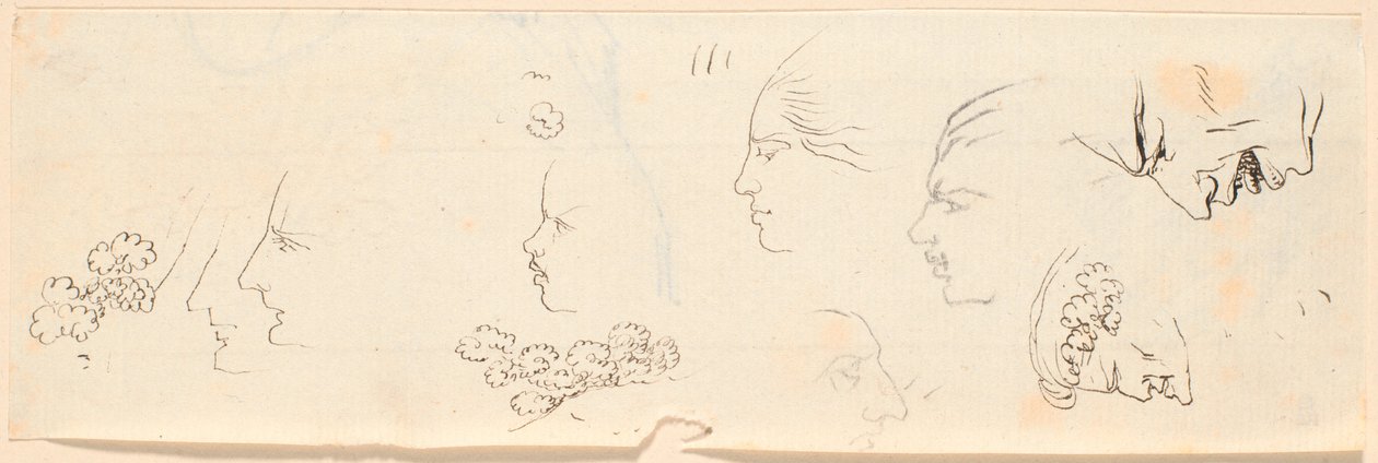 Différents croquis de profil - Jens Juel