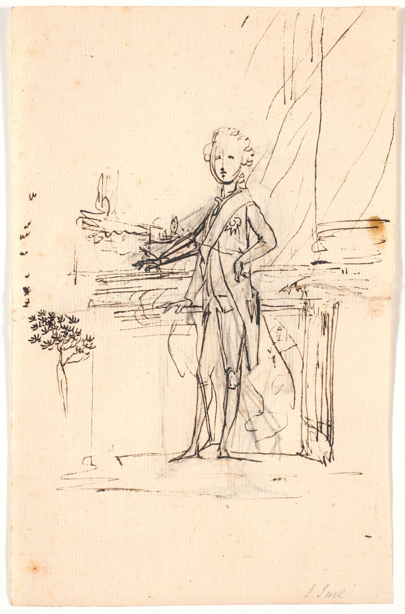 Esquisse de composition pour un portrait en pied de Frédéric VI jeune prince héritier. Debout près d