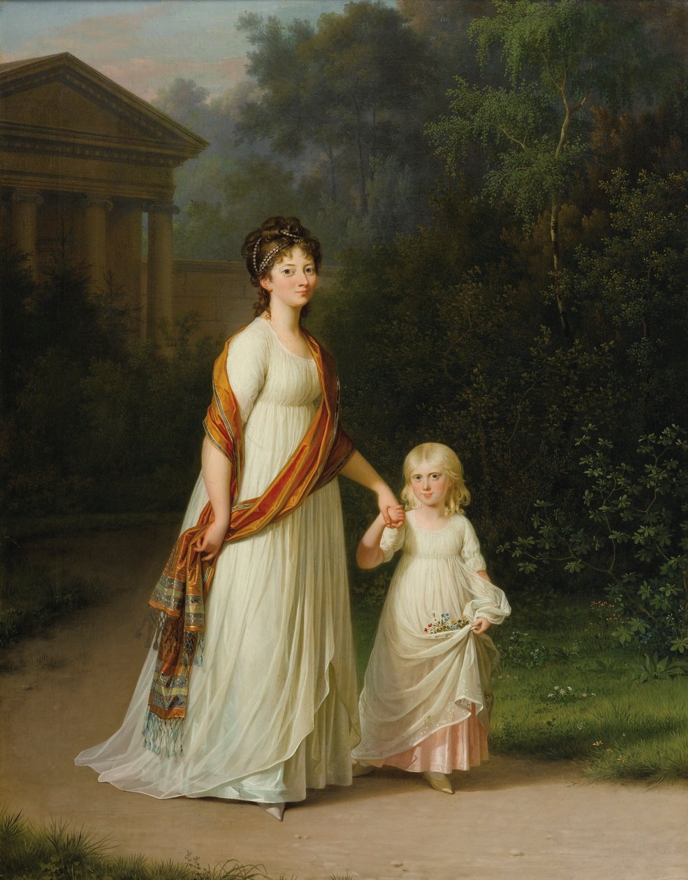 Marie Sophie Frederikke, princesse du Danemark et sa fille, la princesse Caroline - Jens Juel