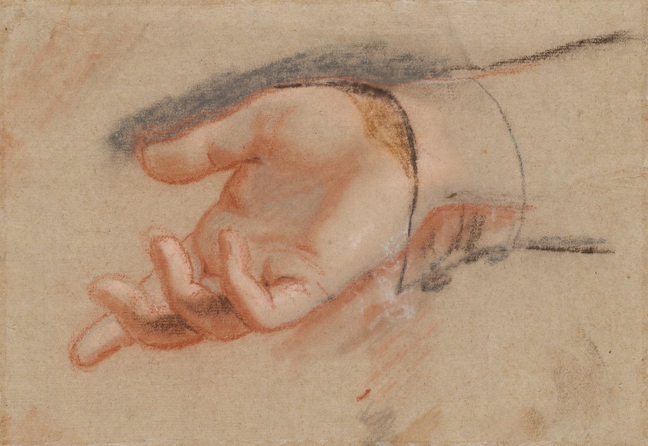 Étude au pastel représentant une main tendue - Jens Juel