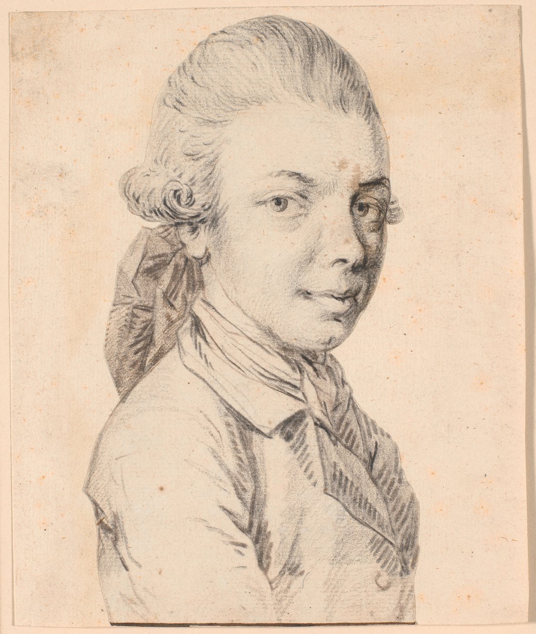 Autoportrait jeune. Buste en trois-quarts profil vers la droite - Jens Juel