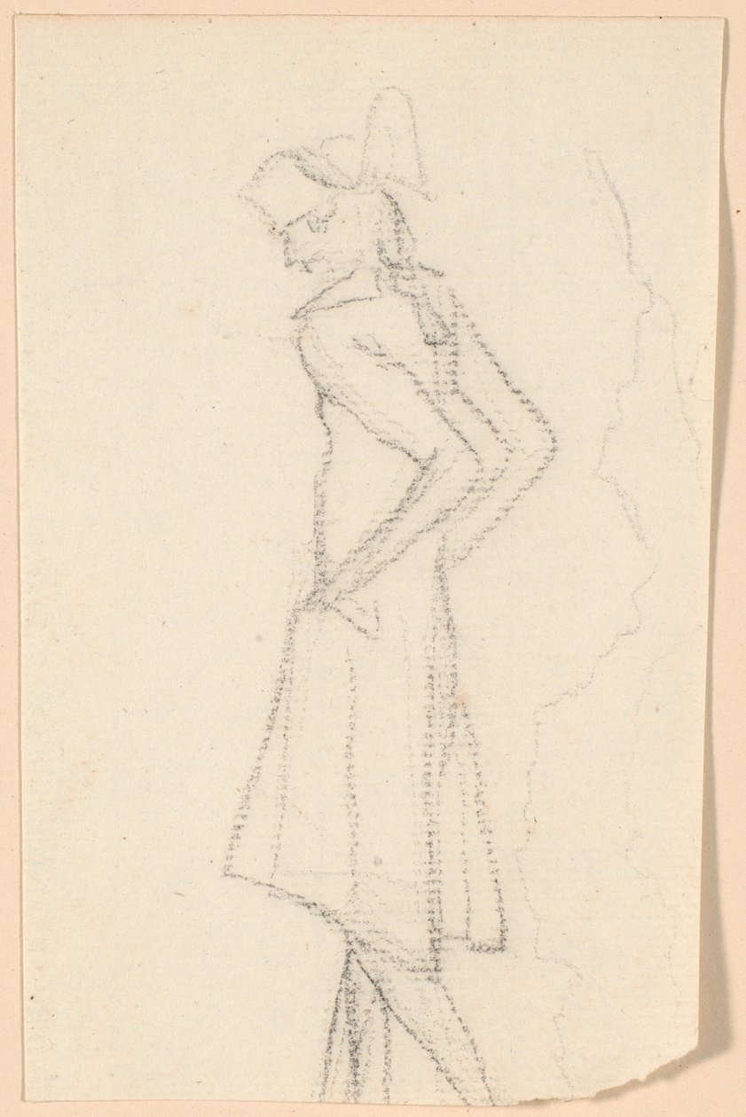 Homme marchant, vu de dos, allant vers la gauche - Jens Juel