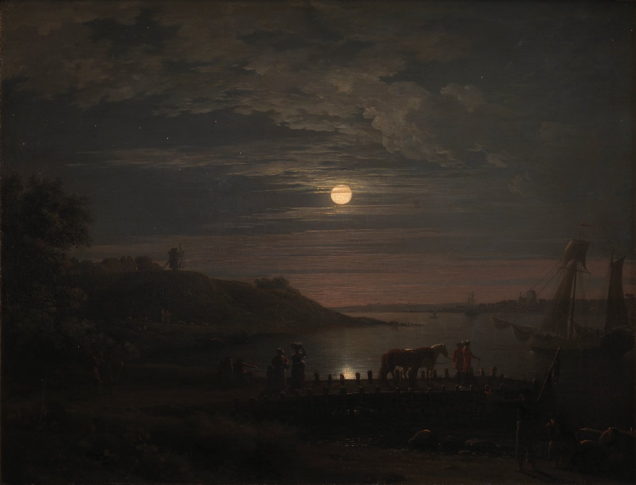 La traversée du Petit Belt à Snoghøj. Lever de lune - Jens Juel