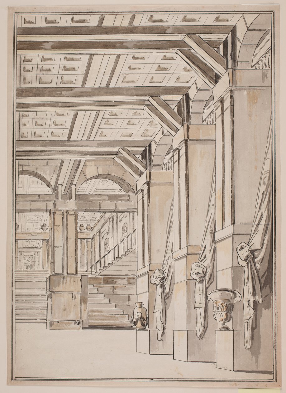 Un hall avec un escalier en arrière-plan - Jens Petersen Lund