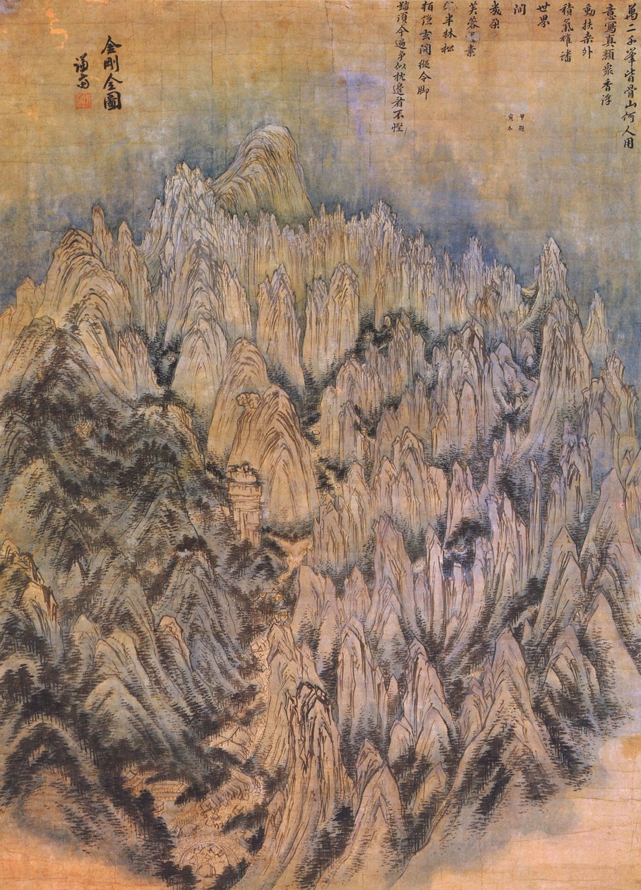 Vue générale du mont Geumgang - Jeong Seon