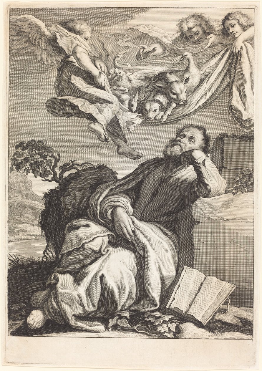 Le rêve de Saint Pierre - Jeremias Falck after Johann Liss