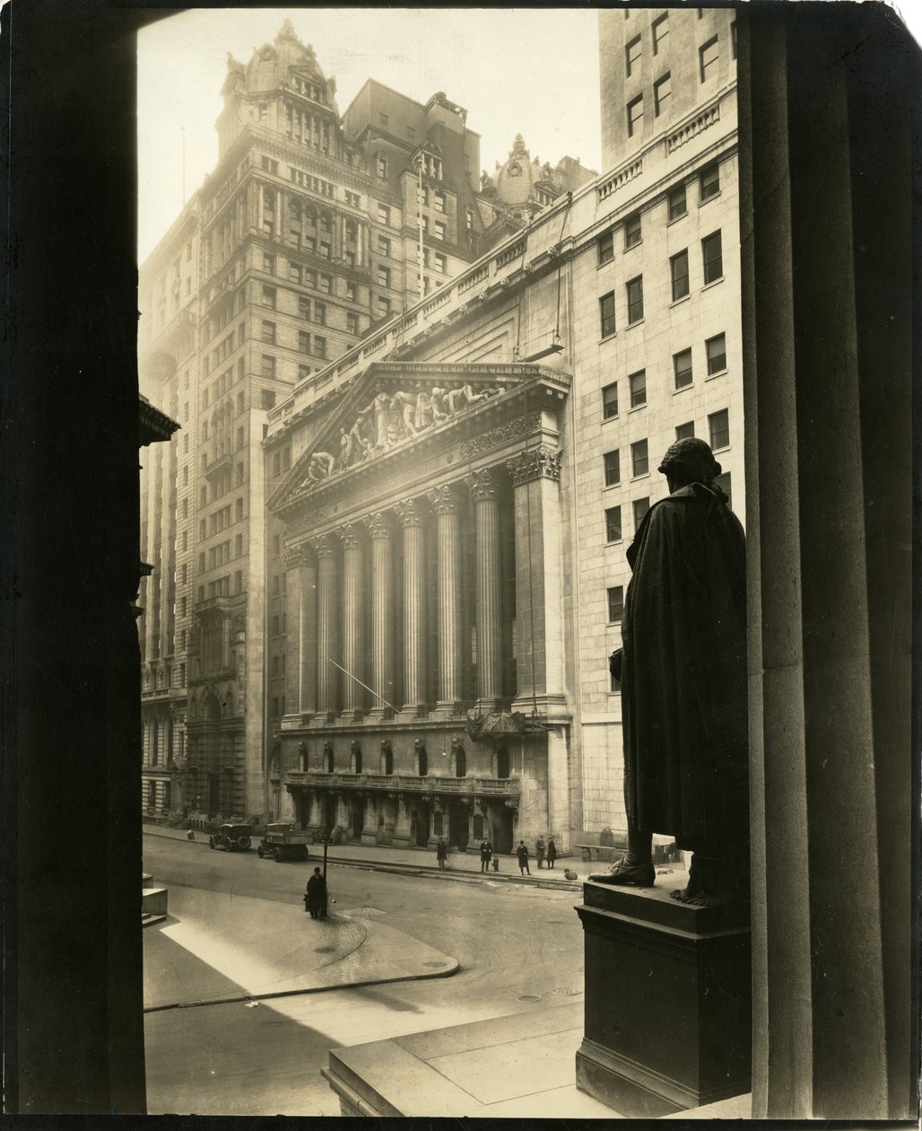 Broad St depuis le Treasury Building, New York, USA, c.1905-40 - Jessie Tarbox Beals