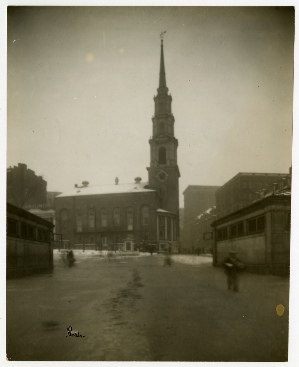 Église de Park St, Boston, Mass, USA, vers 1902-10 (photo gélatino-argentique) - Jessie Tarbox Beals