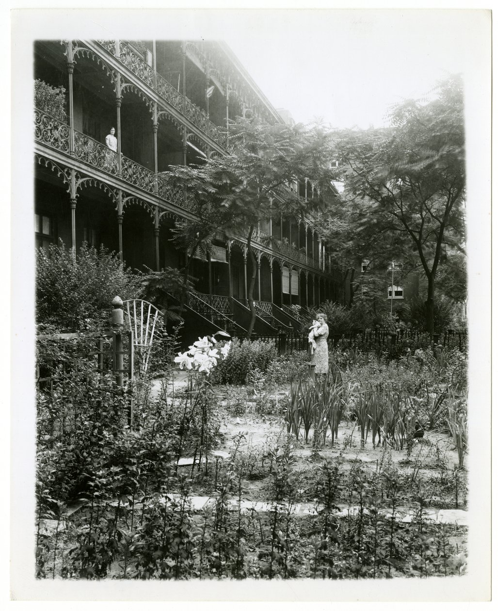 Jardins de la maison Rhinelander, W 11th St, Greenwich Village, New York, États-Unis, vers 1905-38 - Jessie Tarbox Beals
