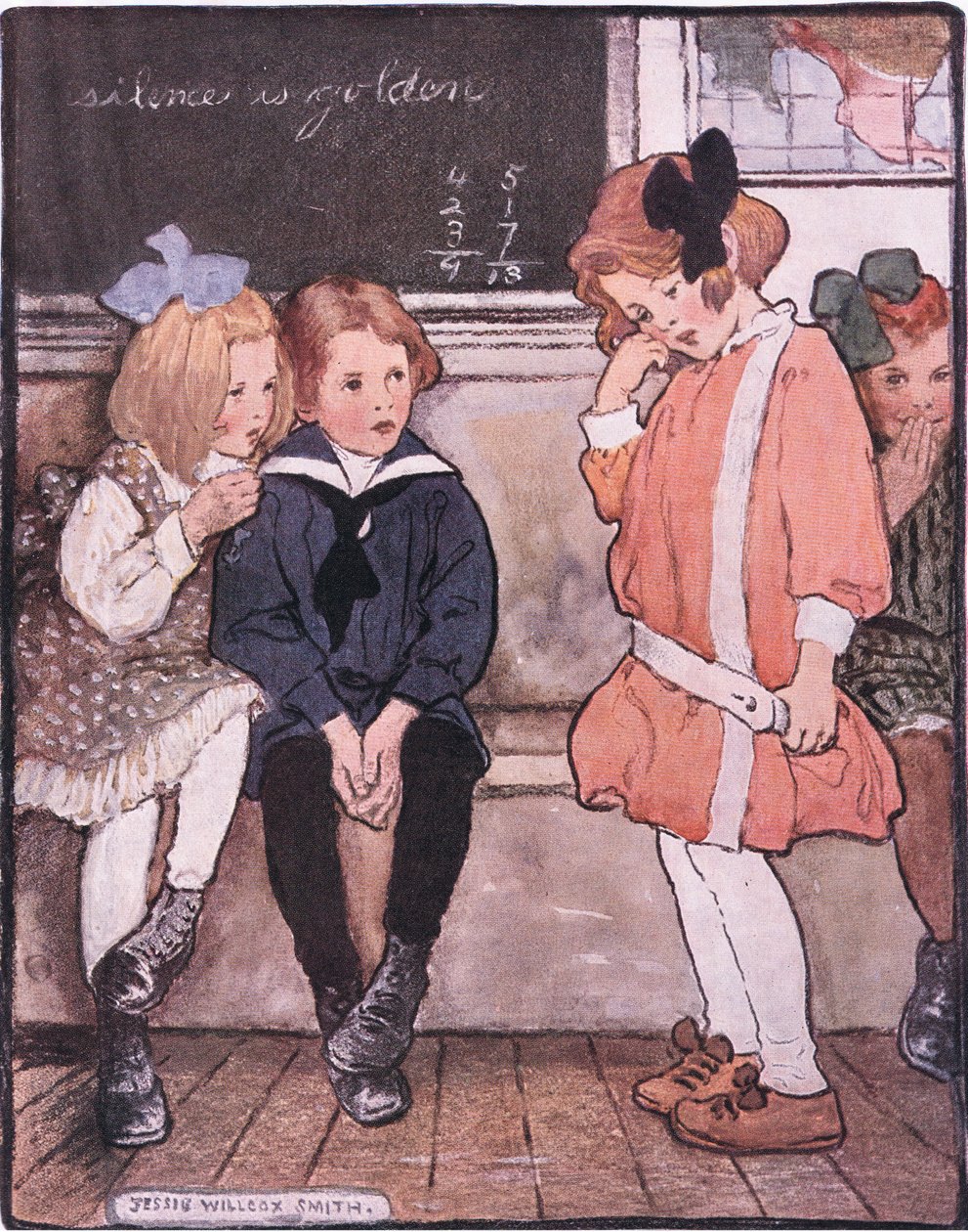 Elle descendit de la plateforme, retenant encore bravement ses larmes - Jessie Willcox Smith