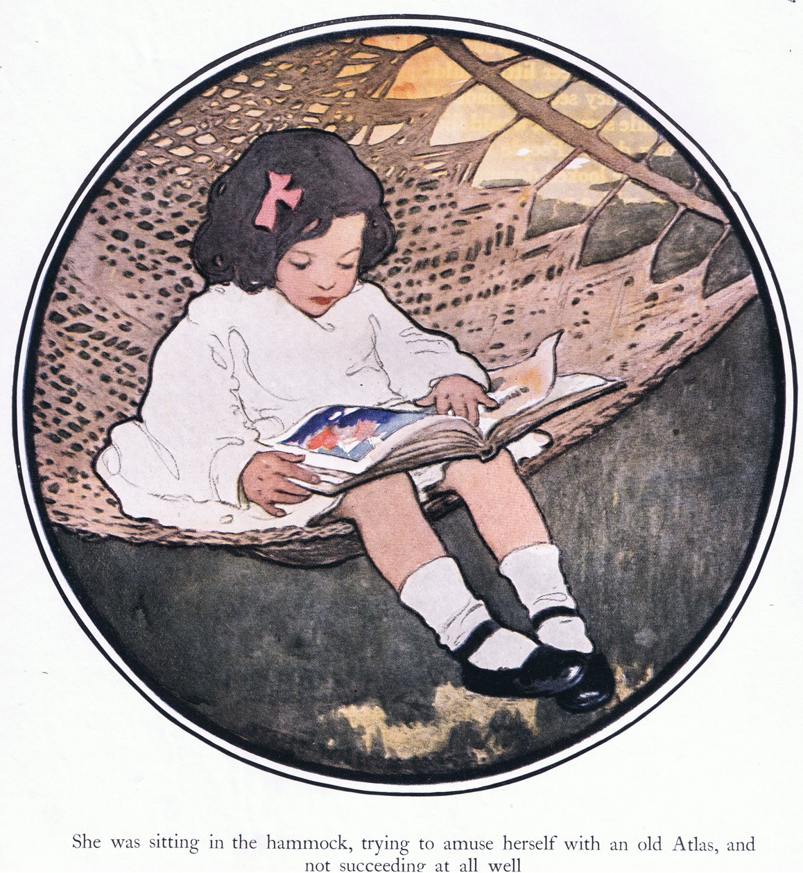 Elle était assise dans le hamac, essayant de s