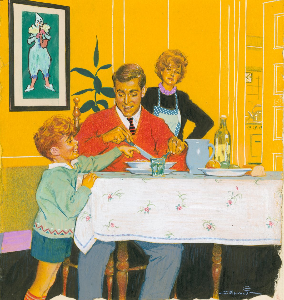 Papa en train de dîner - Jesus Blasco