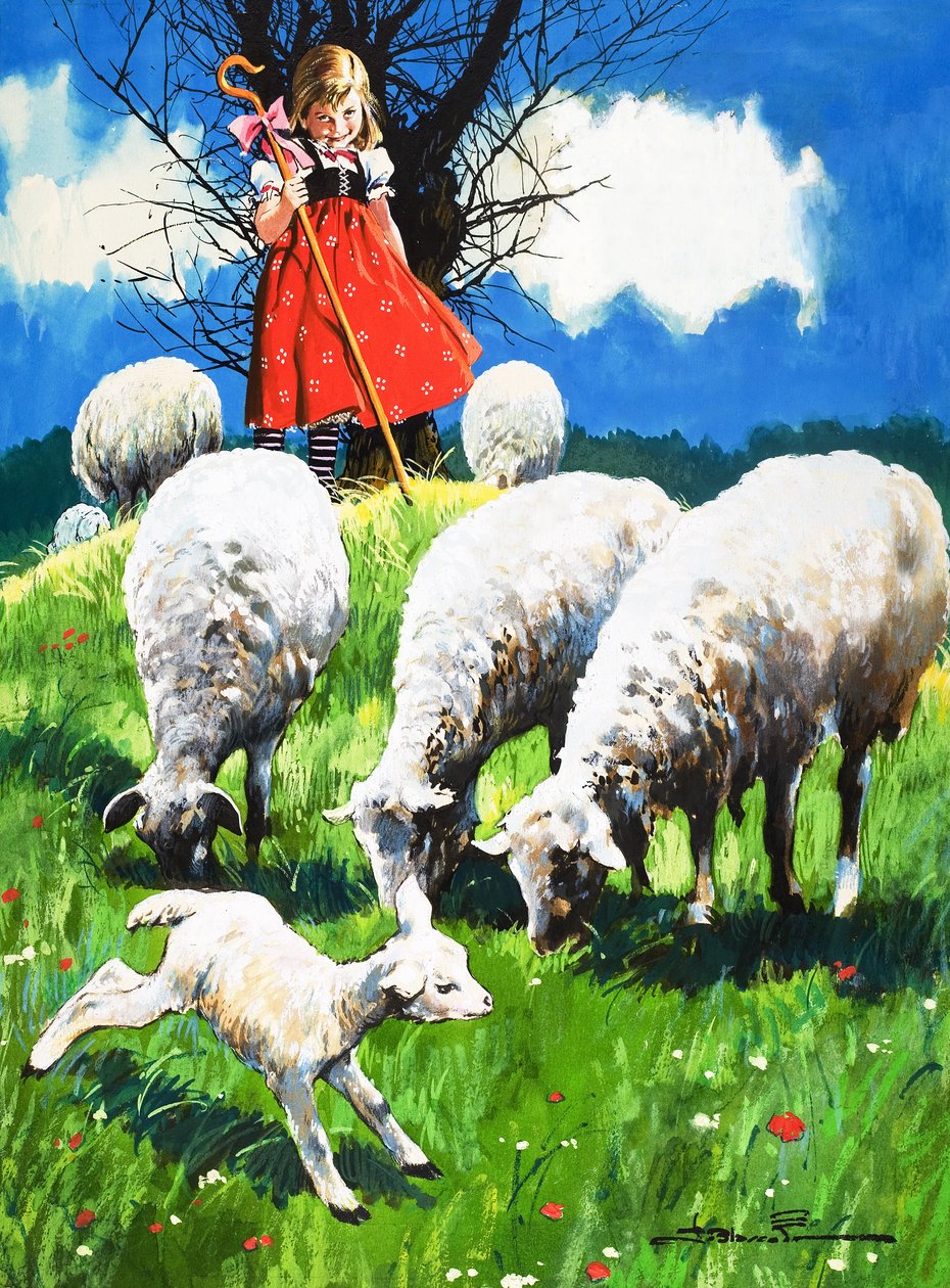 Little Bo Peep (gouache sur papier) - Jesus Blasco
