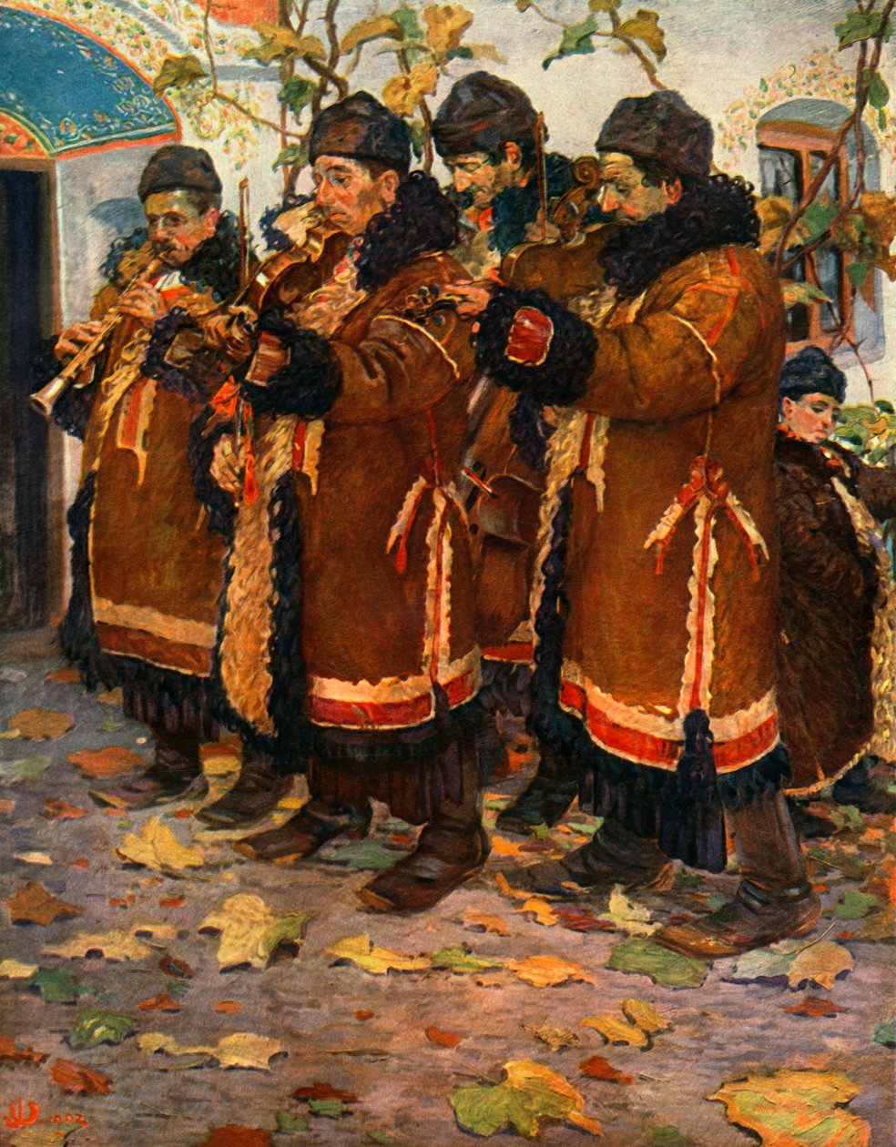 Musiciens de Hroznovà Lhota : clarinette, violon et contrebasse. 1861-1940, 1948 - Joža Uprka