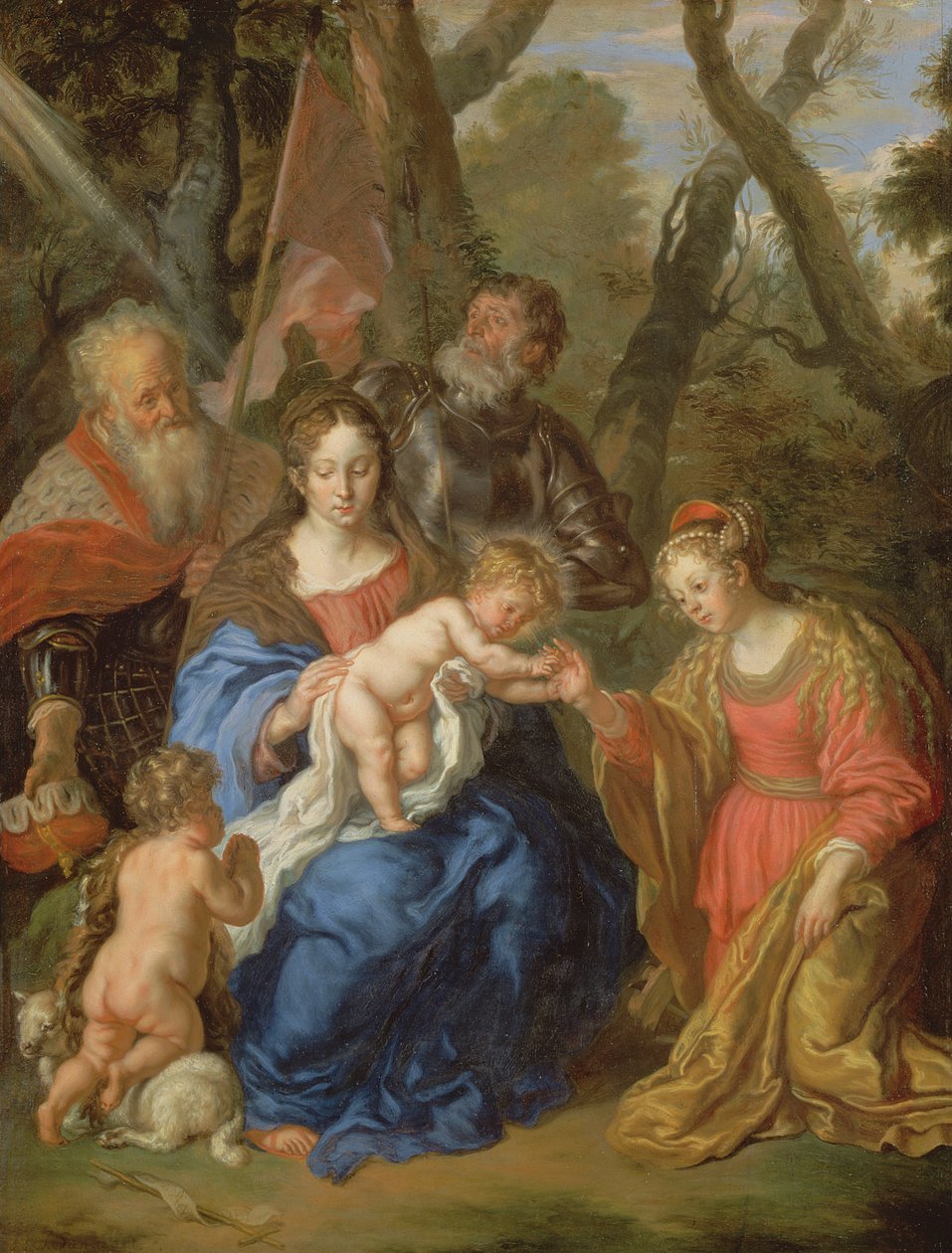 Le Mariage Mystique de Sainte Catherine, avec Saint Léopold et Saint Guillaume, 1647 - Joachim von Sandrart
