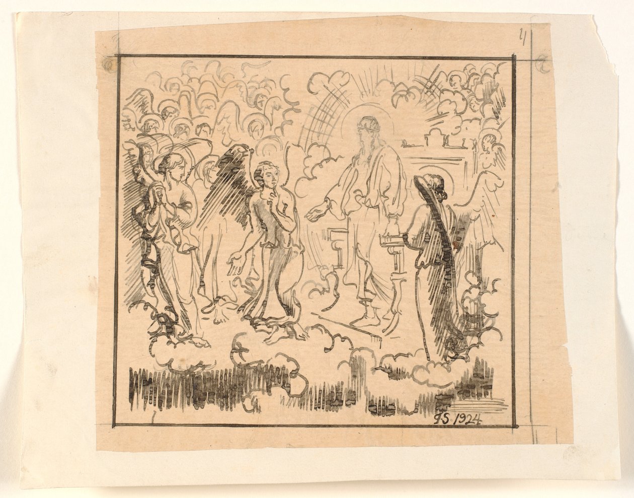 Les anges sur le trône du Seigneur - Joakim Frederik Skovgaard
