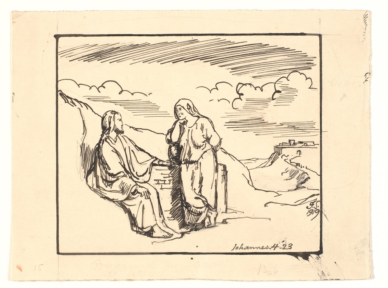 Le Christ et la femme samaritaine - Joakim Frederik Skovgaard