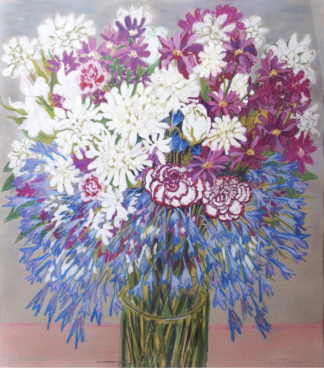 Agapanthes, chrysanthèmes et œillets, 2012 - Joan Thewsey