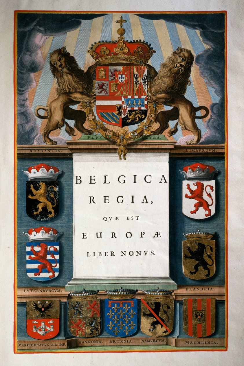 Belgica Regia quae est Europae (Belgique), Livre IX, page de titre Volume IV, Atlas maior, par Joan Blaeu (1596-1673), gravure sur cuivre, 57,5x39 cm, Amsterdam - Joan Blaeu