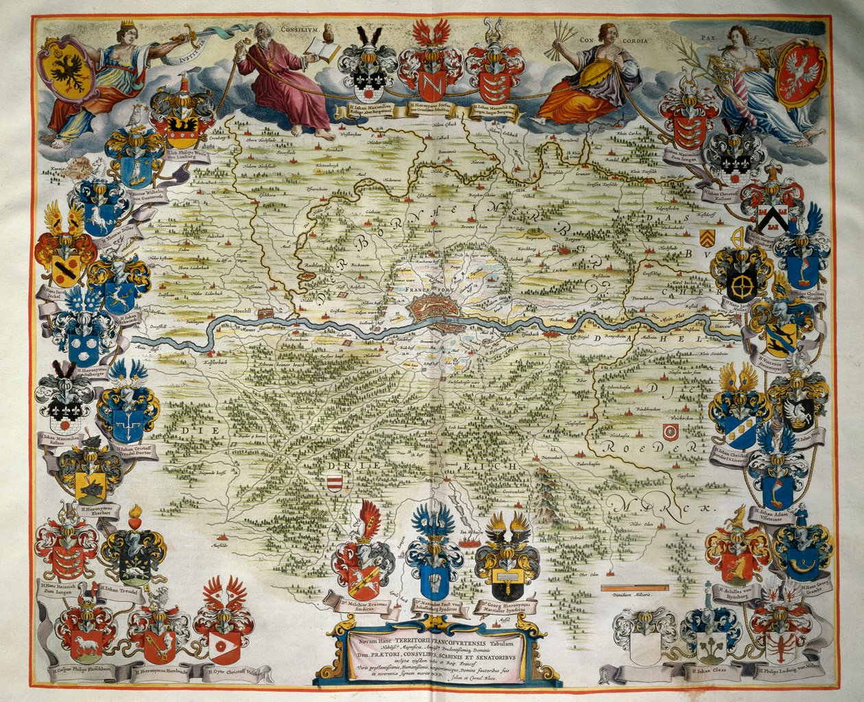 Francfort et son territoire, Volume III, Atlas Maior, par Joan Blaeu, gravure sur cuivre, Amsterdam - Joan Blaeu