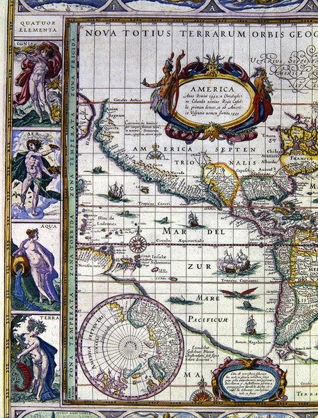 Les quatre éléments : Feu, Air, Eau et Terre - Joan Blaeu
