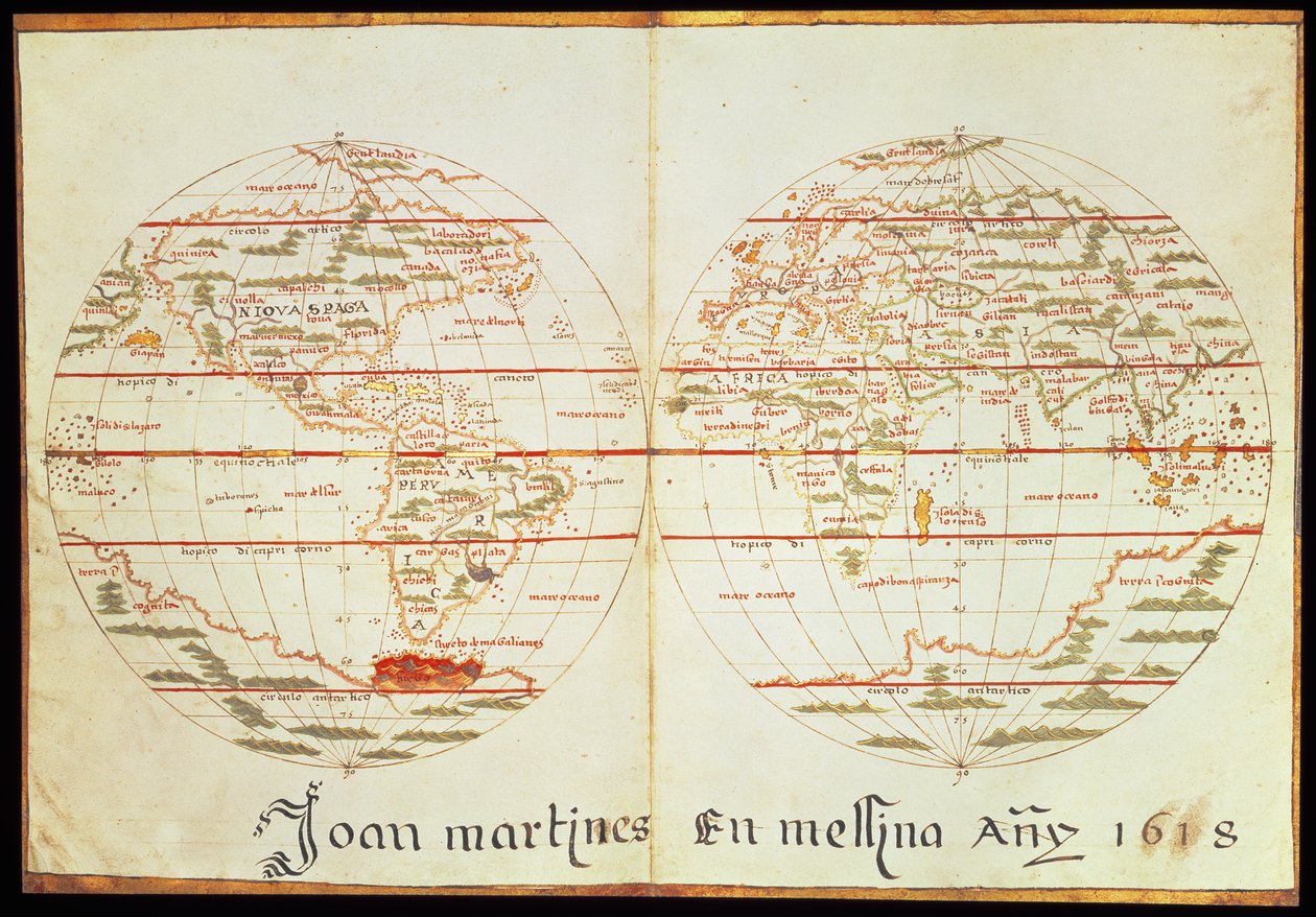 Carte du monde (stylo et encre sur papier) - Joan Martines
