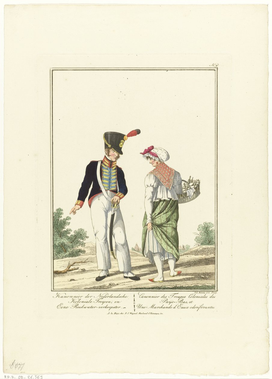 Canonnier avec une vendeuse de parfums (Uniformes et costumes) - Joannes Bemme