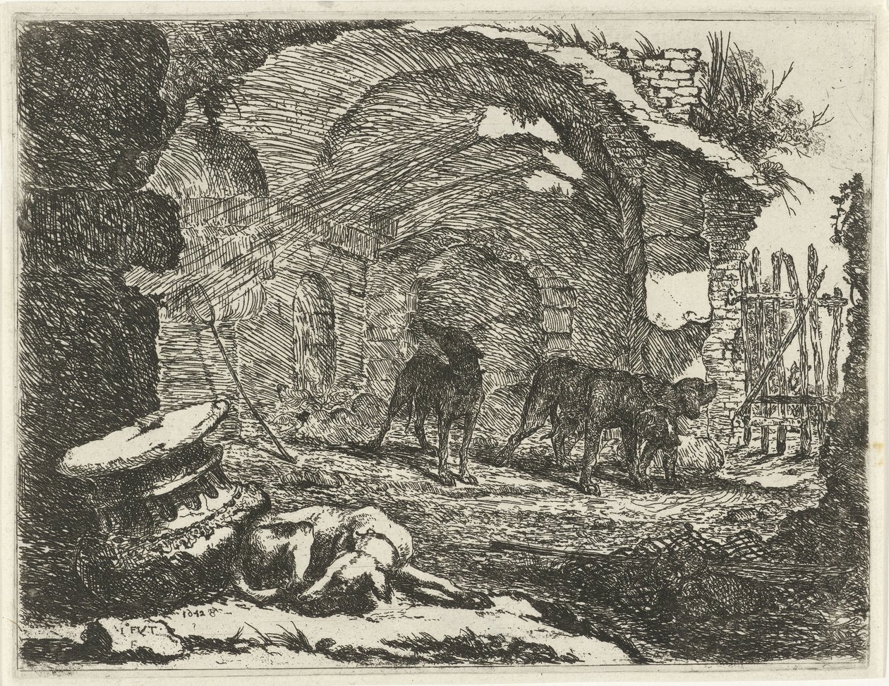 Quatre chiens près d