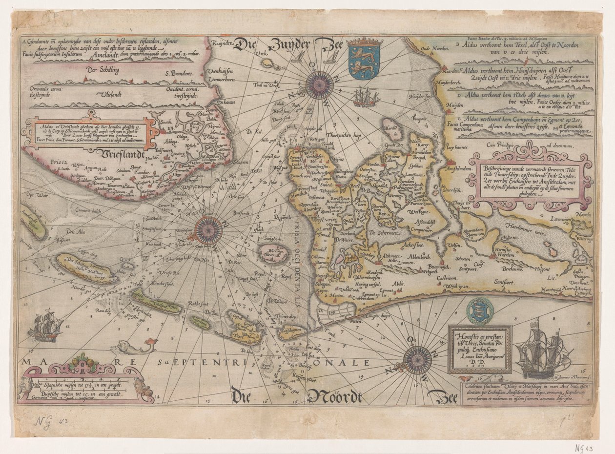 Carte marine du Vlie et du Marsdiep - Joannes van Doetechum (I)