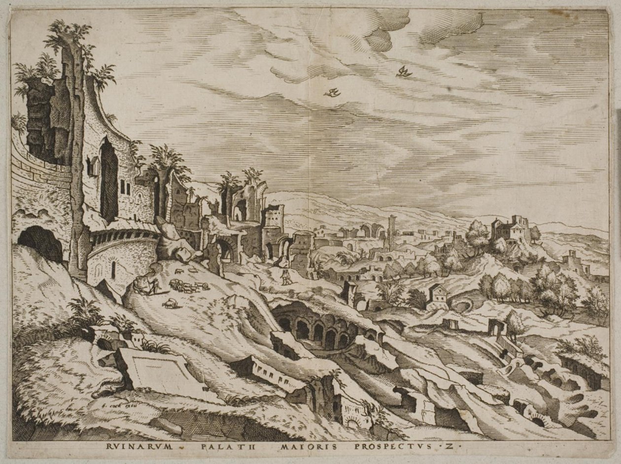 Deuxième vue des ruines sur la colline du Palatin - Joannes van Doetecum I