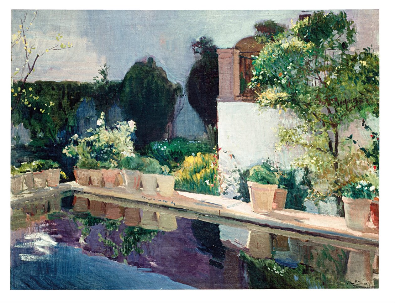 Bassin du palais, jardins royaux de Séville - Joaquín Sorolla