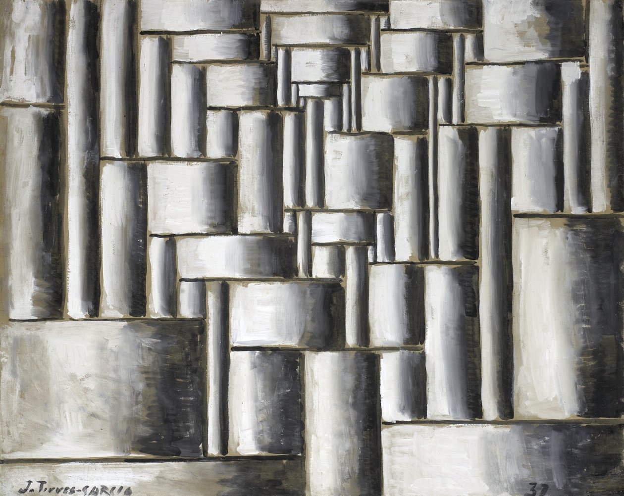 Composition abstraite tubulaire - Joaquin Torres Garcia