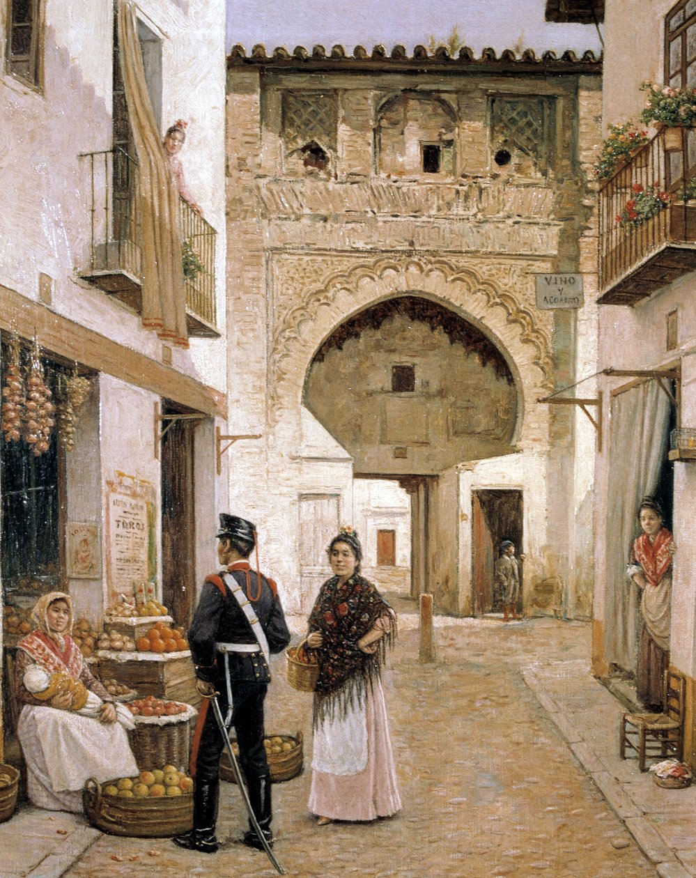 Marchand de légumes à Grenade, 19e siècle (peinture à l