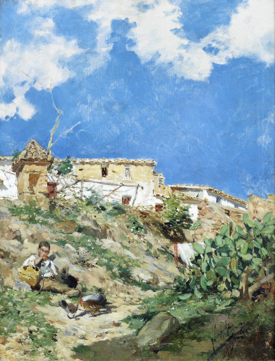 Paysage avec figure à Sagunto, Valence - Joaquín Sorolla