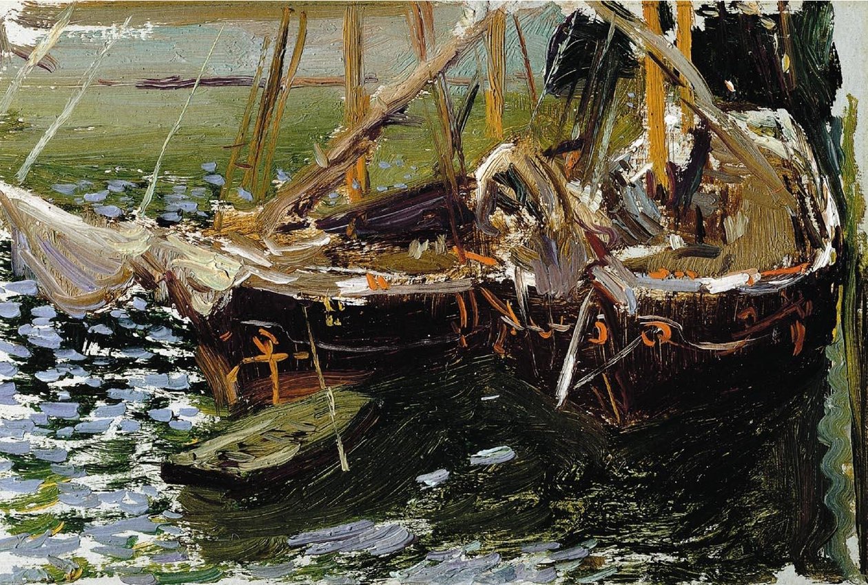 Bateaux dans le port - Joaquín Sorolla