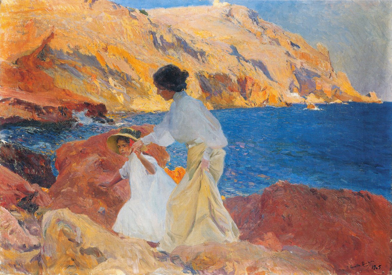 Clotilde et Elena sur les rochers - Joaquín Sorolla
