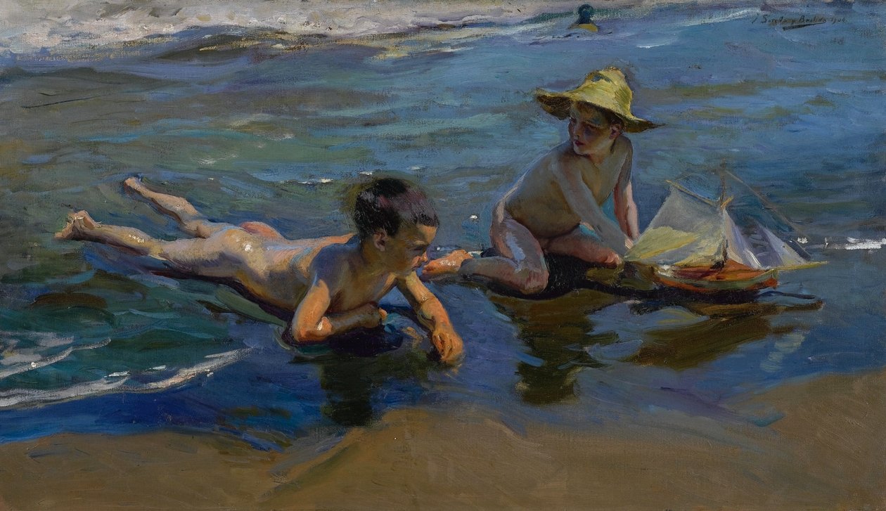 Enfants sur la plage - Joaquín Sorolla
