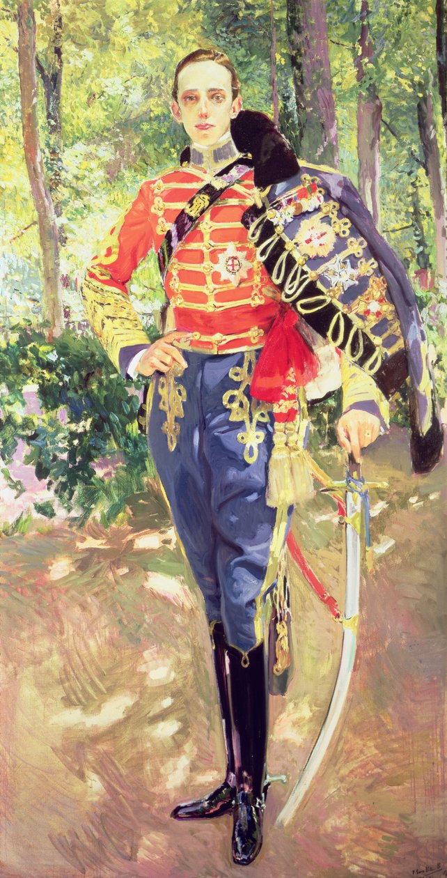 Portrait du roi Alphonse XIII (1886-1941) portant l