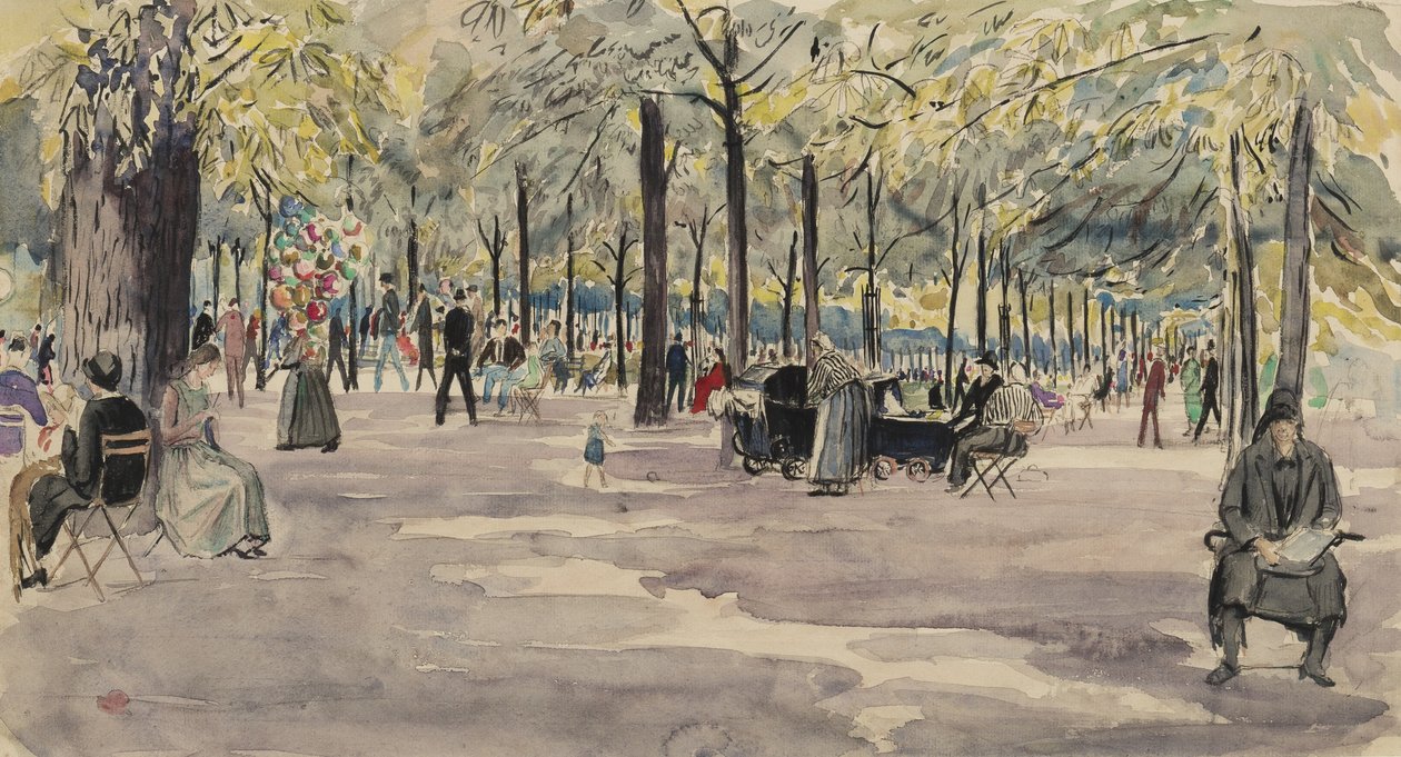 Les jardins des Tuileries, Paris, vers 1925 - Job Nixon