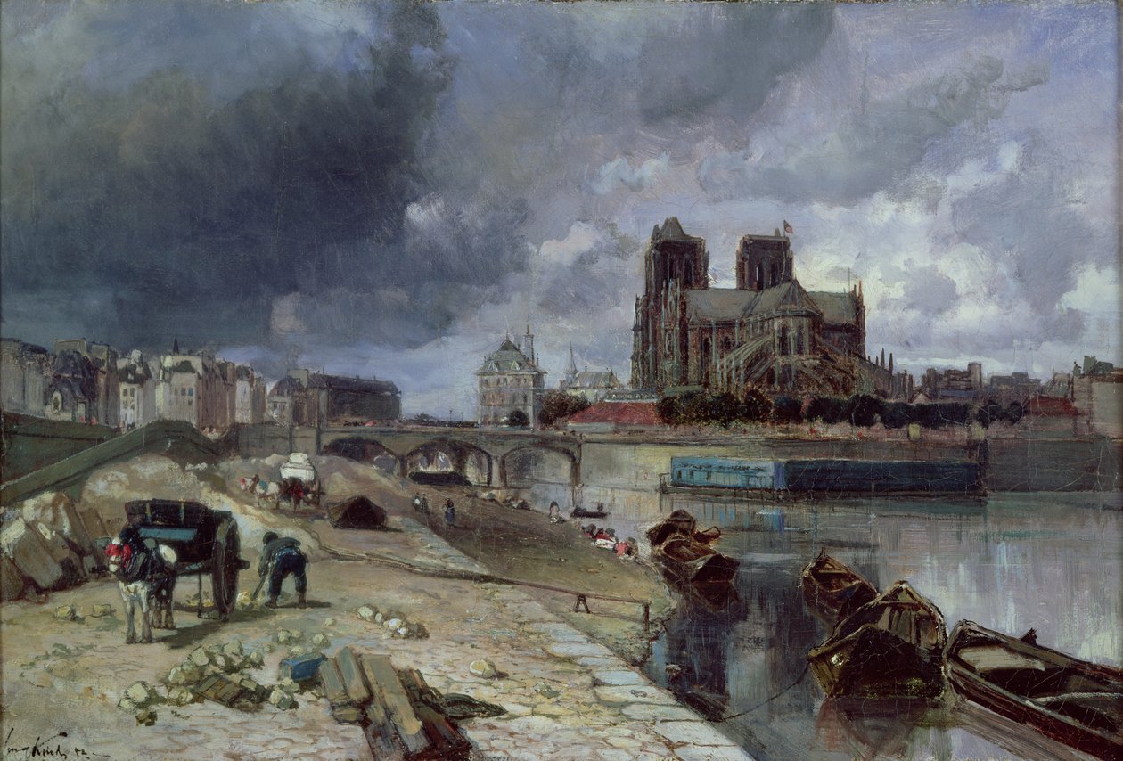 Notre-Dame depuis le Quai de la Tournelle, 1852 - Johan Barthold Jongkind
