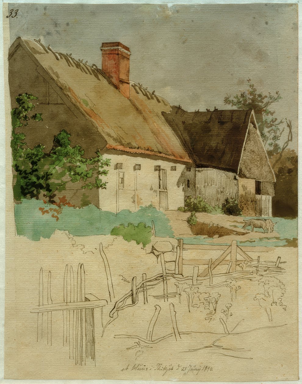 Une maison à Tikøb - Johan Thomas Lundbye