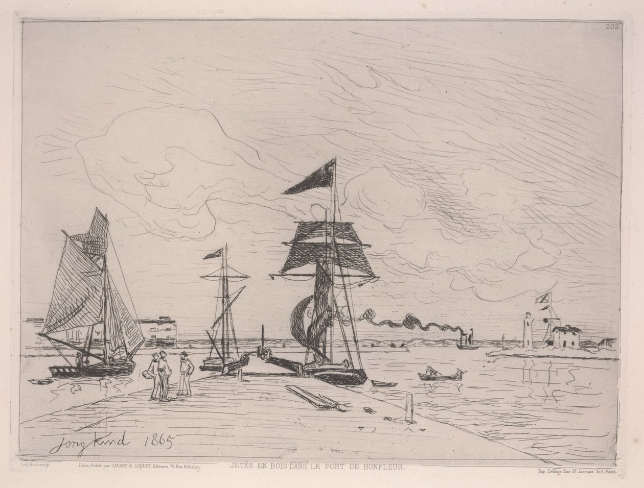 Jetée en bois dans le port de Honfleur - Johan Barthold Jongkind
