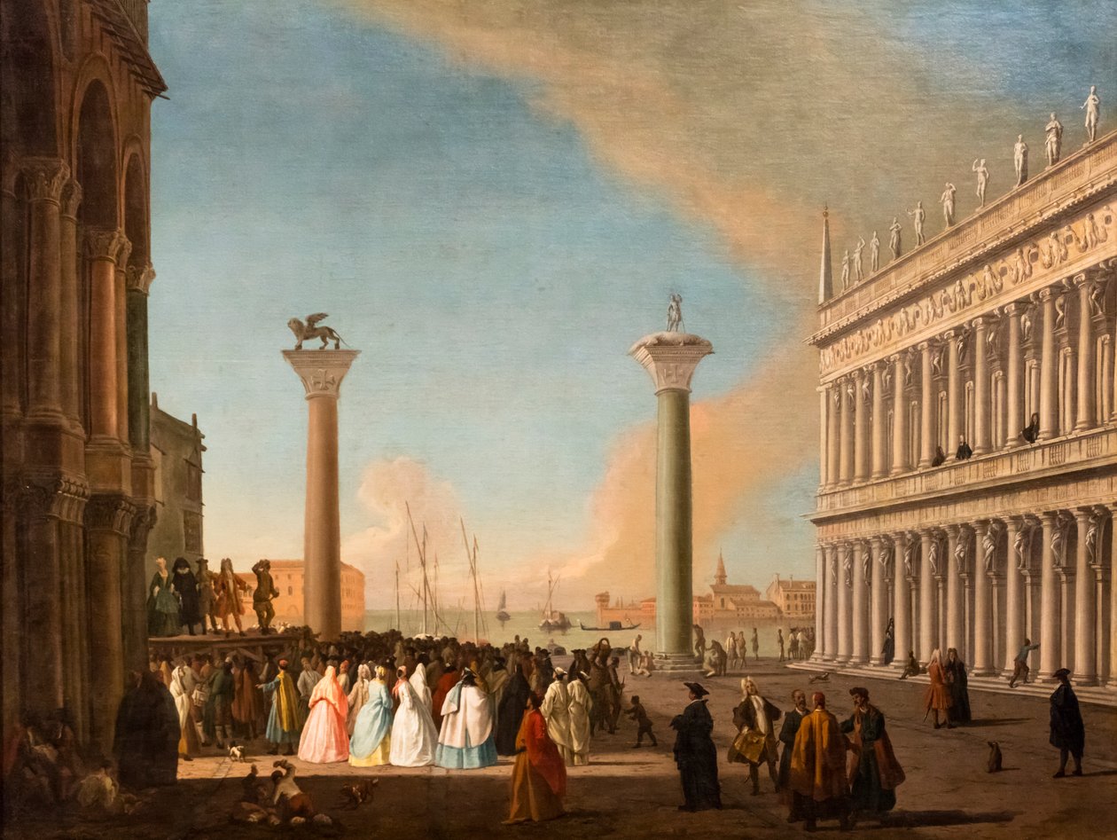 Vue de la Piazzetta, Venise, vers 1730-35 (Huile sur toile) - Johan Anton Richter