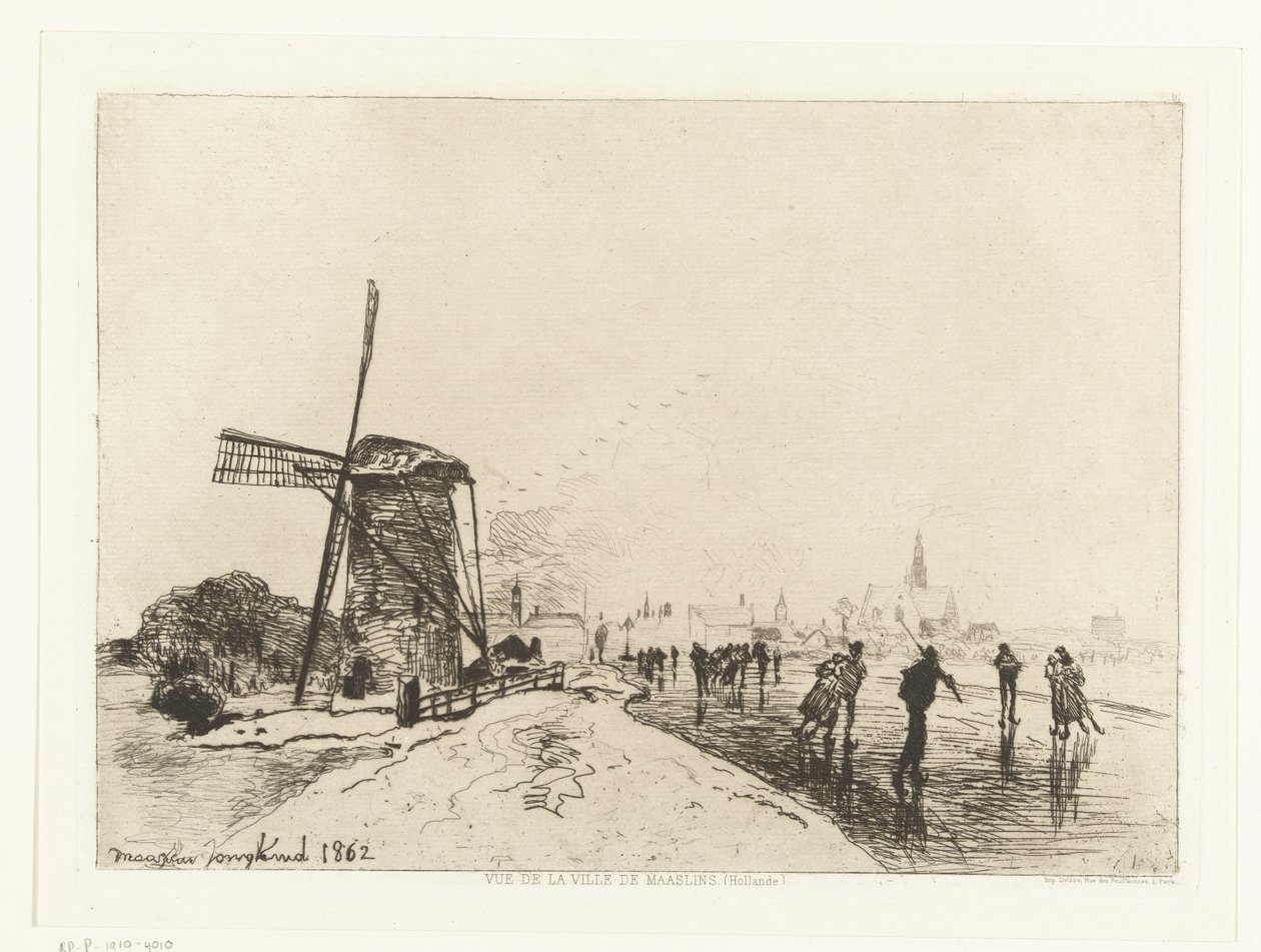 Vue de Maassluis (Vue de la ville de Maaslins) - Johan Barthold Jongkind